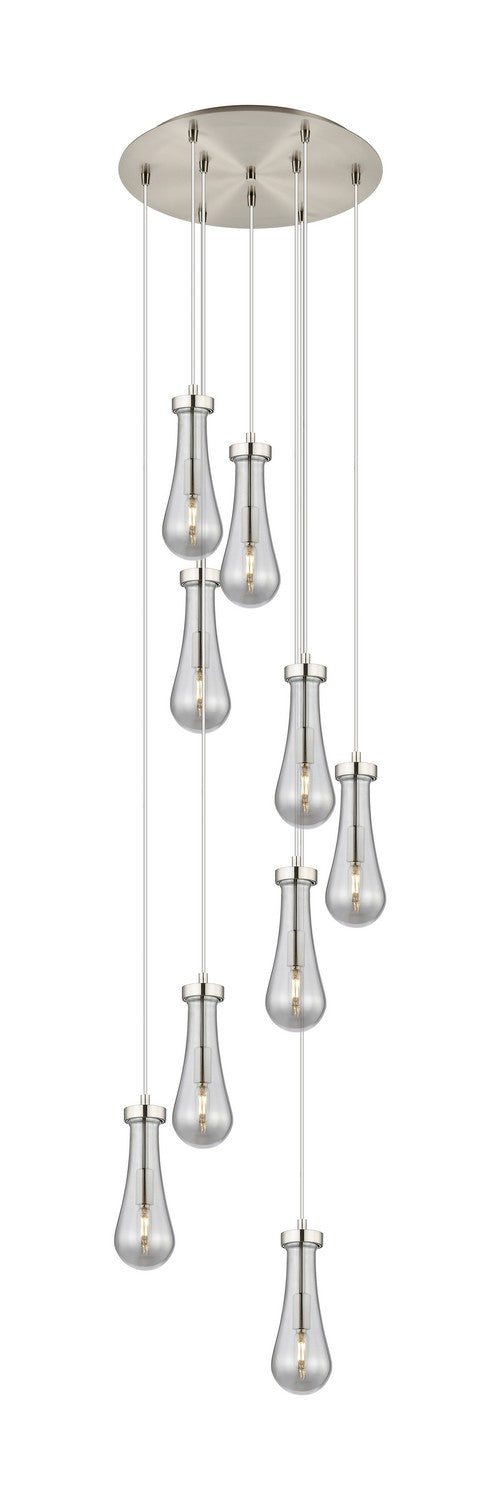 Innovations 119-451-1P-SN-G451-4SM Nine Light Pendant, Brushed Satin Nickel