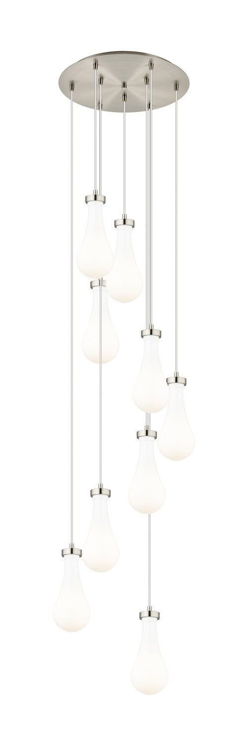 Innovations 119-451-1P-SN-G451-5GWH Nine Light Pendant, Brushed Satin Nickel