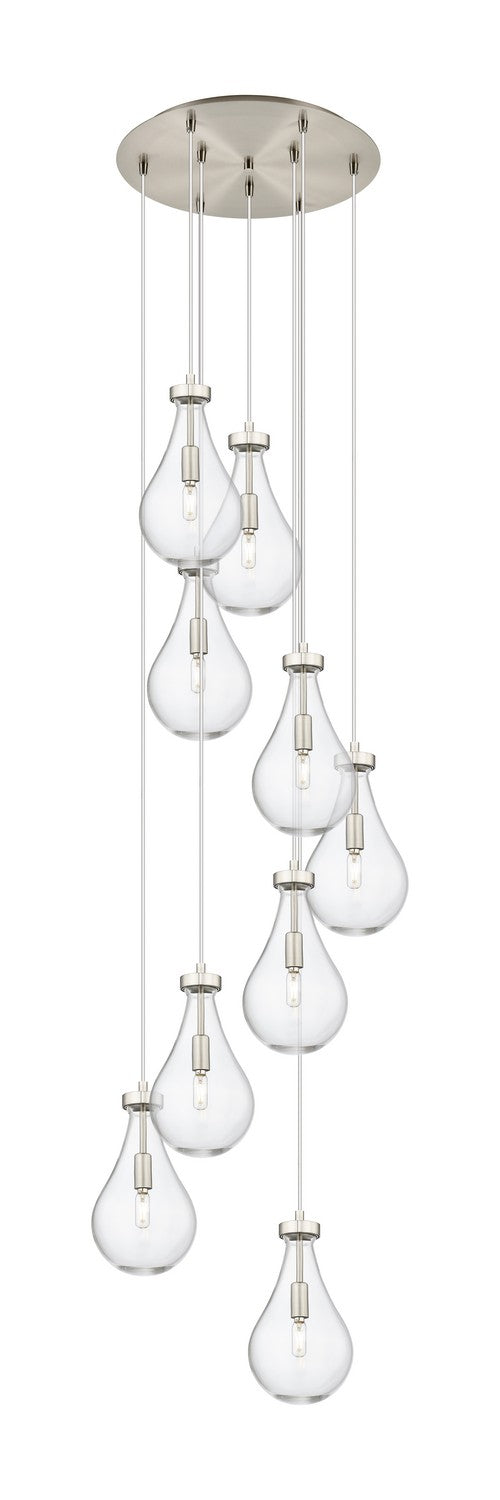 Innovations 119-451-1P-SN-G451-7CL Nine Light Pendant, Brushed Satin Nickel