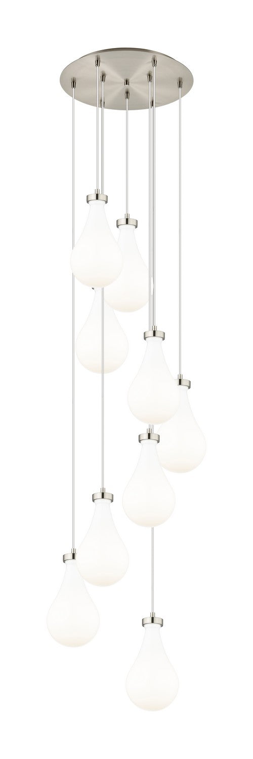 Innovations 119-451-1P-SN-G451-7GWH Nine Light Pendant, Brushed Satin Nickel