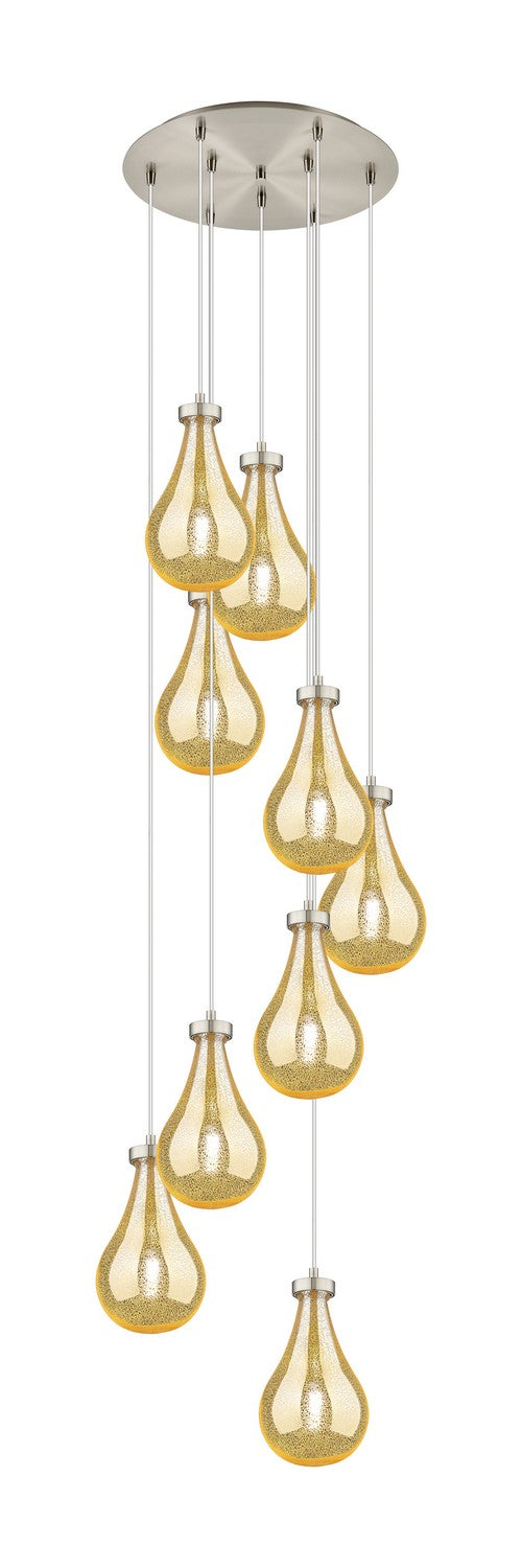 Innovations 119-451-1P-SN-G451-7ME Nine Light Pendant, Brushed Satin Nickel