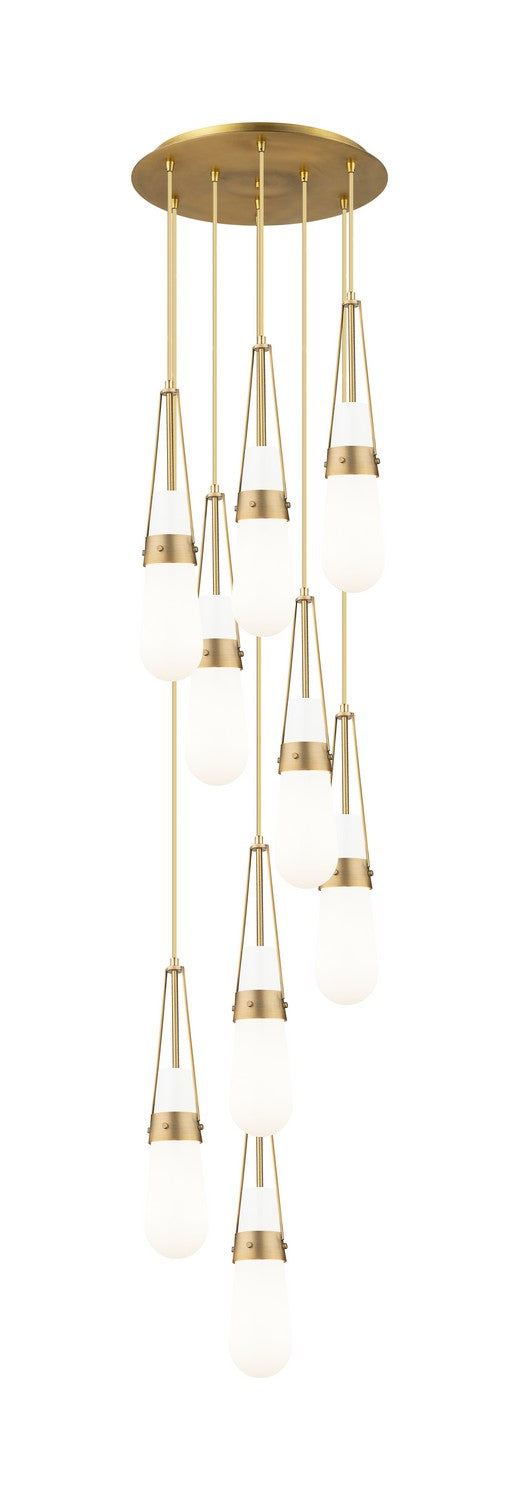 Innovations 119-452-1P-BB-G452-4GWH Nine Light Pendant, Brushed Brass