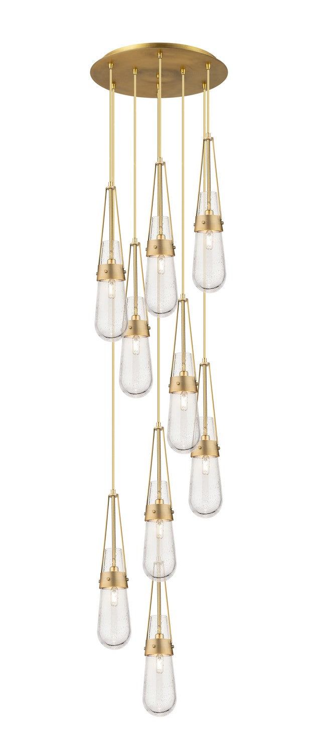 Innovations 119-452-1P-BB-G452-4SDY Nine Light Pendant, Brushed Brass