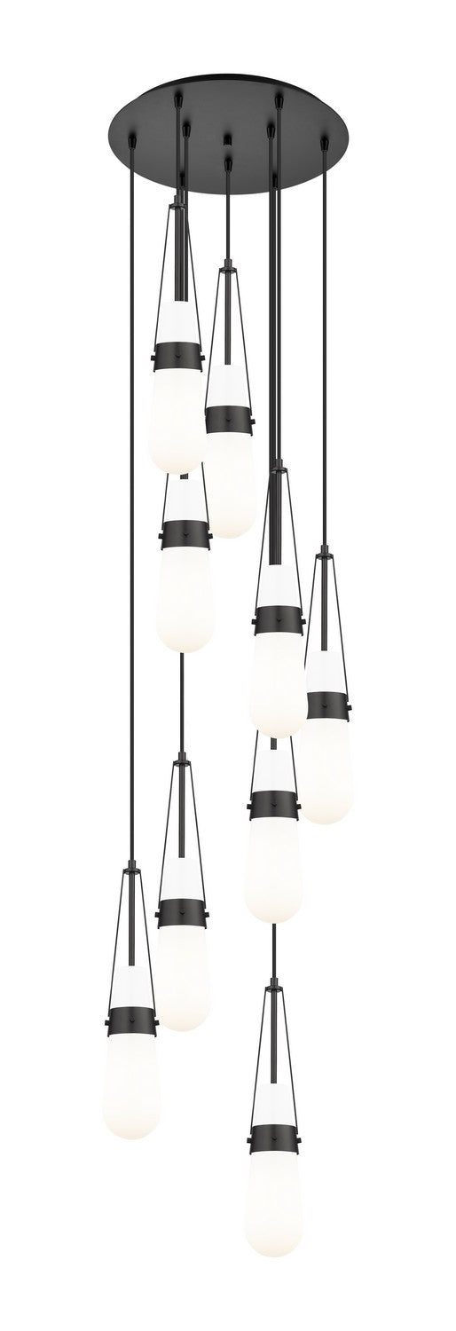 Innovations 119-452-1P-BK-G452-4GWH Nine Light Pendant, Matte Black