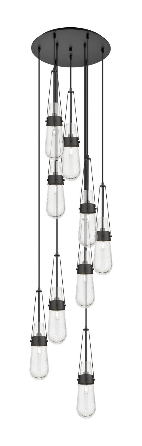 Innovations 119-452-1P-BK-G452-4SDY Nine Light Pendant, Matte Black
