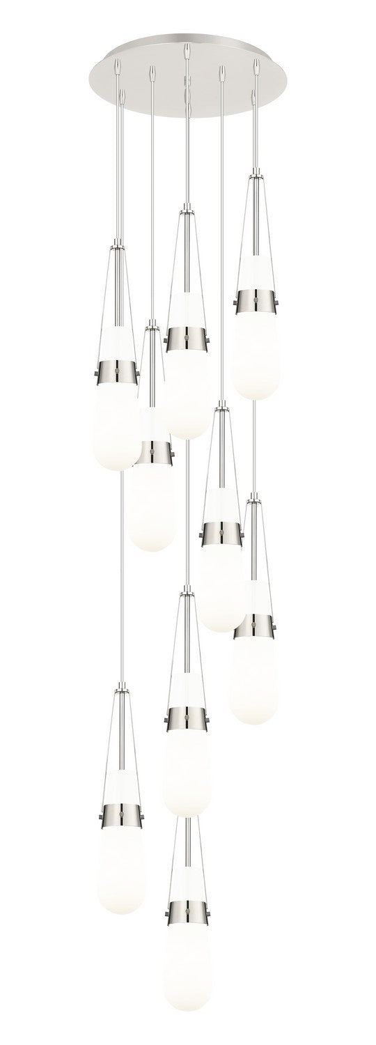 Innovations 119-452-1P-PN-G452-4GWH Nine Light Pendant, Polished Nickel