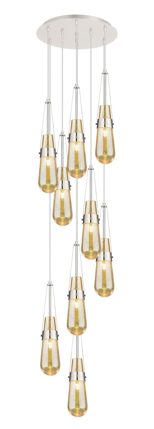 Innovations 119-452-1P-PN-G452-4ME Nine Light Pendant, Polished Nickel