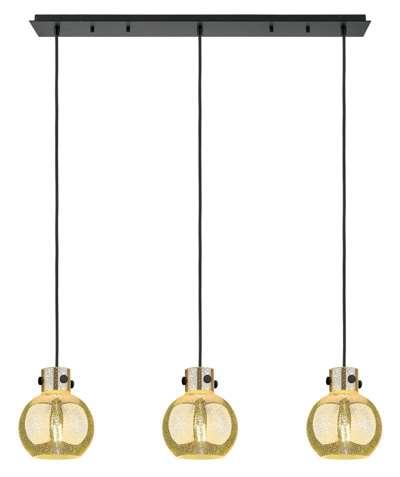 Innovations 123-410-1PS-BK-G410-8ME Three Light Linear Pendant, Matte Black