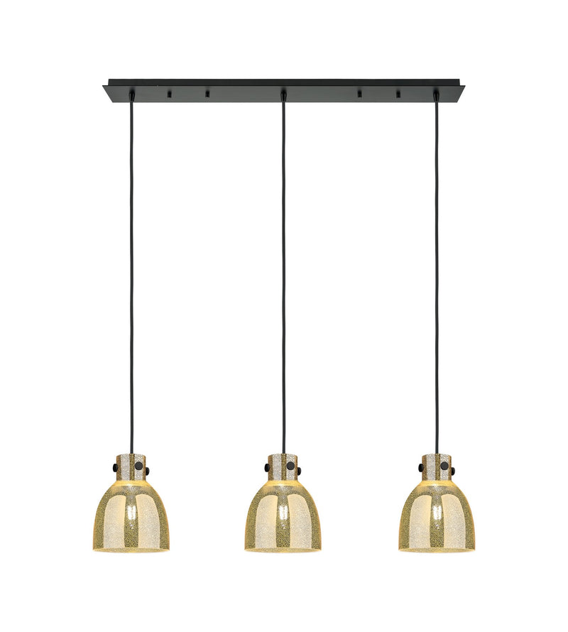 Innovations 123-410-1PS-BK-G412-8ME Three Light Linear Pendant, Matte Black