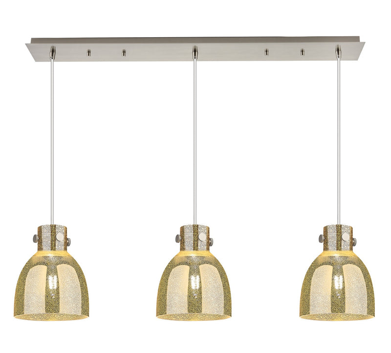 Innovations 123-410-1PS-SN-G412-8ME Three Light Linear Pendant, Brushed Satin Nickel