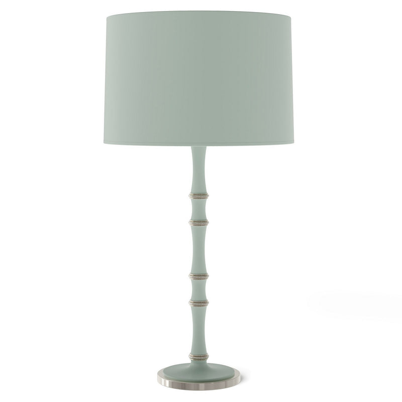 Robert Abbey MCL72X One Light Table Lamp, Matte Celadon w/Polished Nickel
