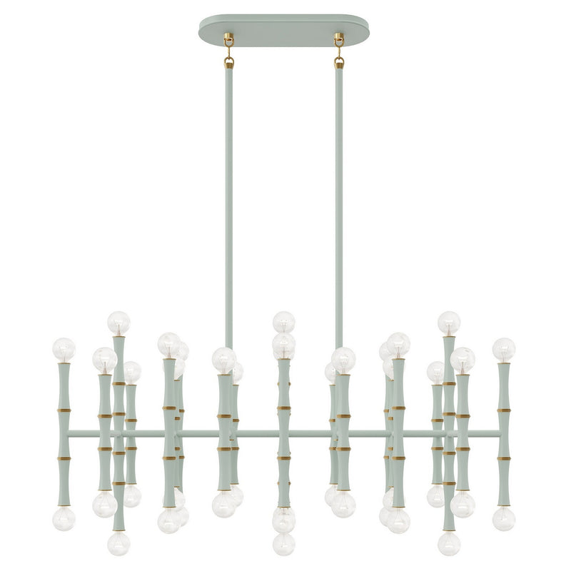 Robert Abbey MCL77 42 Light Chandelier, Matte Celadon w/Modern Brass