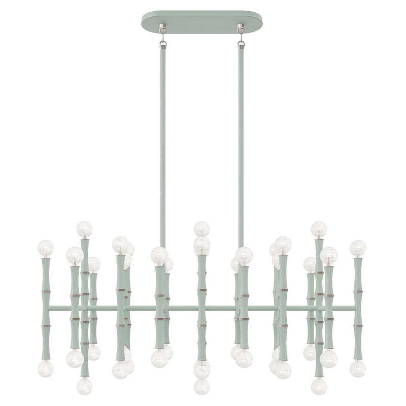 Robert Abbey MCL78 42 Light Chandelier, Matte Celadon w/Polished Nickel
