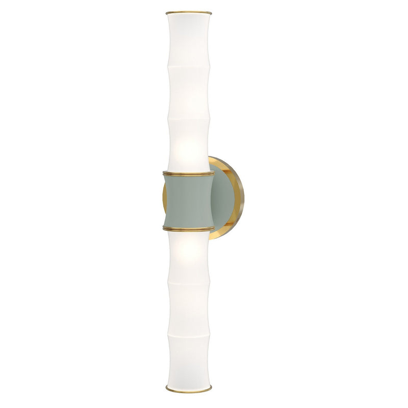 Robert Abbey MCL83 Two Light Wall Sconce, Matte Celadon w/Modern Brass