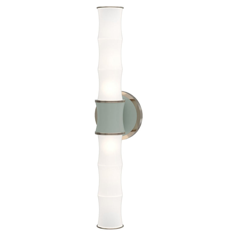 Robert Abbey MCL84 Two Light Wall Sconce, Matte Celadon w/Polished Nickel