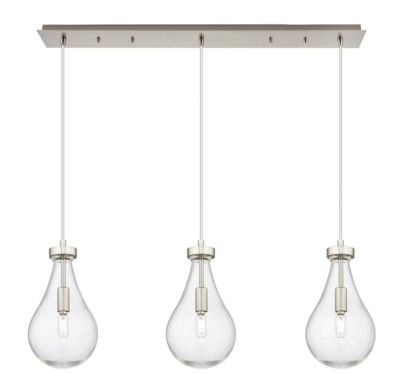 Innovations 123-451-1P-SN-G451-7SDY Three Light Linear Pendant, Brushed Satin Nickel