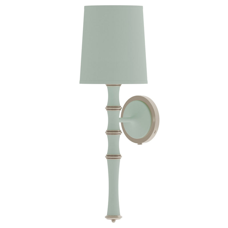 Robert Abbey MCL88X One Light Wall Sconce, Matte Celadon w/Polished Nickel