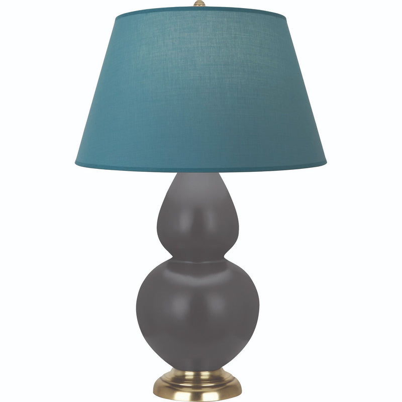 Robert Abbey MCR55B One Light Table Lamp, Matte Ash Glazed Ceramic w/Antique Natural Brass