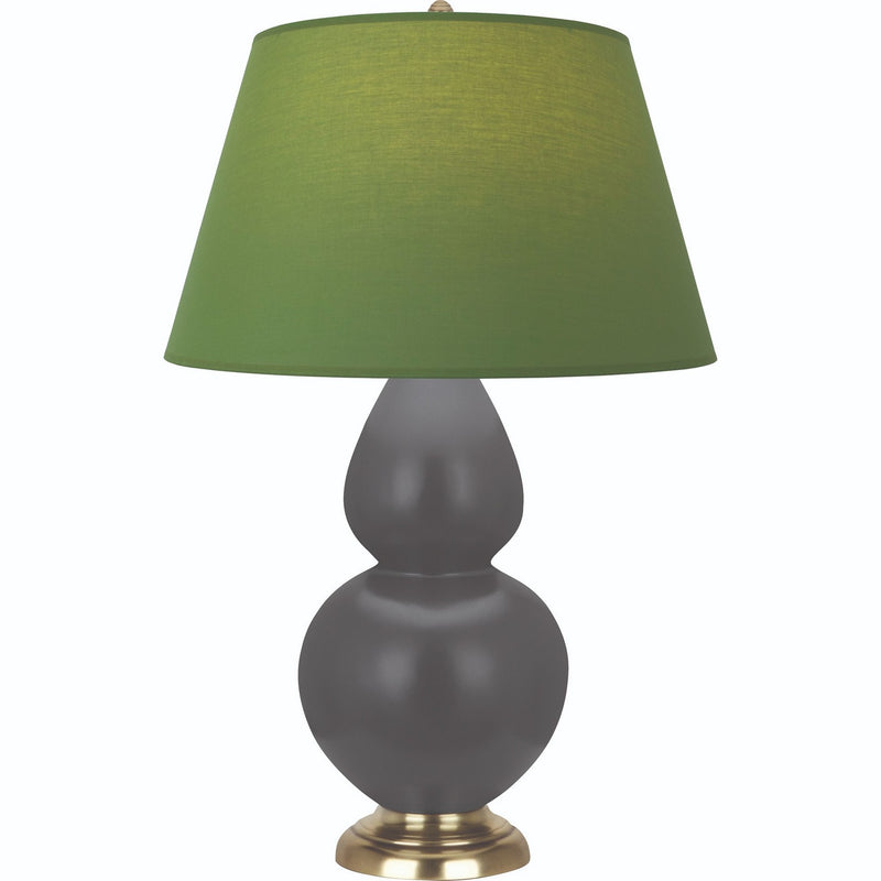 Robert Abbey MCR55G One Light Table Lamp, Matte Ash Glazed Ceramic w/Antique Natural Brass