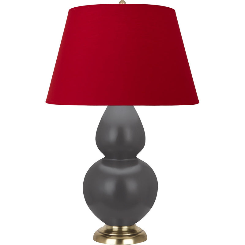 Robert Abbey MCR55R One Light Table Lamp, Matte Ash Glazed Ceramic w/Antique Natural Brass
