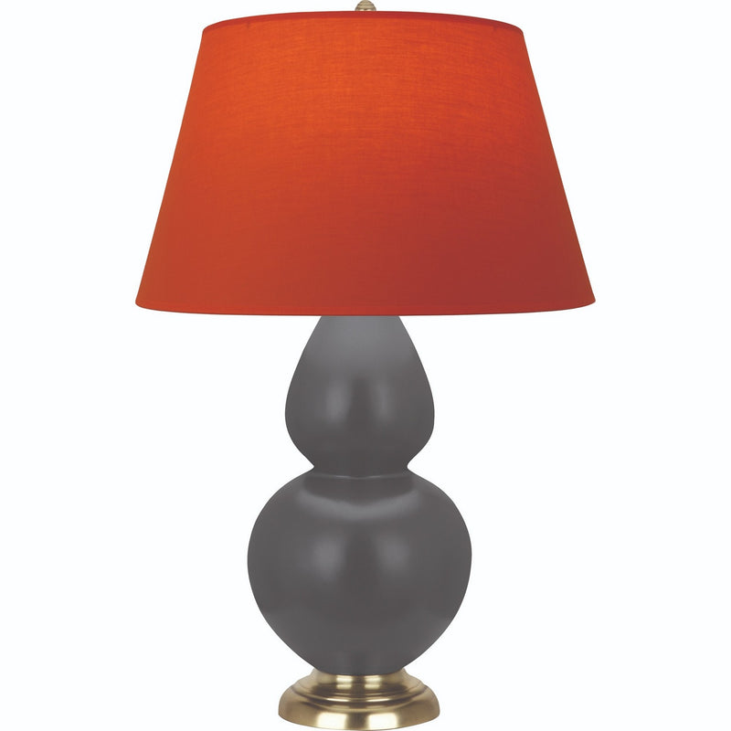Robert Abbey MCR55T One Light Table Lamp, Matte Ash Glazed Ceramic w/Antique Natural Brass