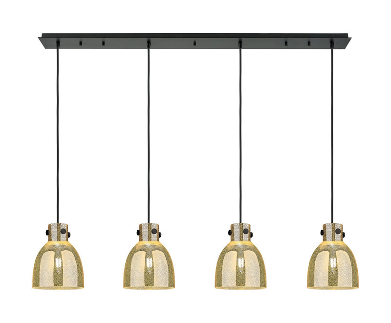 Innovations 124-410-1PS-BK-G412-8ME Four Light Linear Pendant, Matte Black