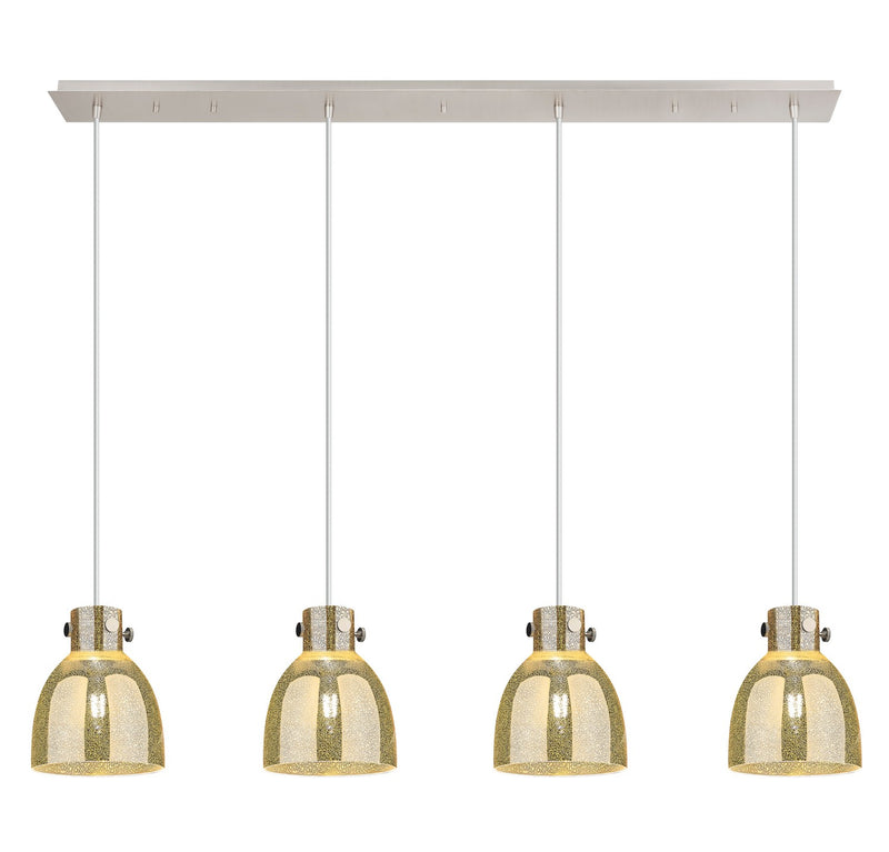 Innovations 124-410-1PS-PN-G412-8ME Four Light Linear Pendant, Polished Nickel