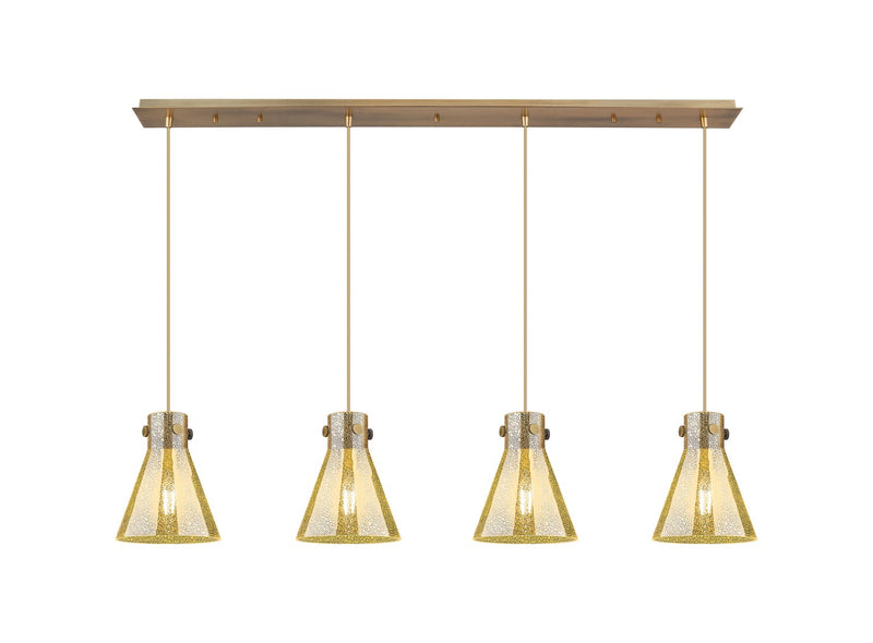 Innovations 124-410-1PS-SN-G411-8ME Four Light Linear Pendant, Brushed Satin Nickel