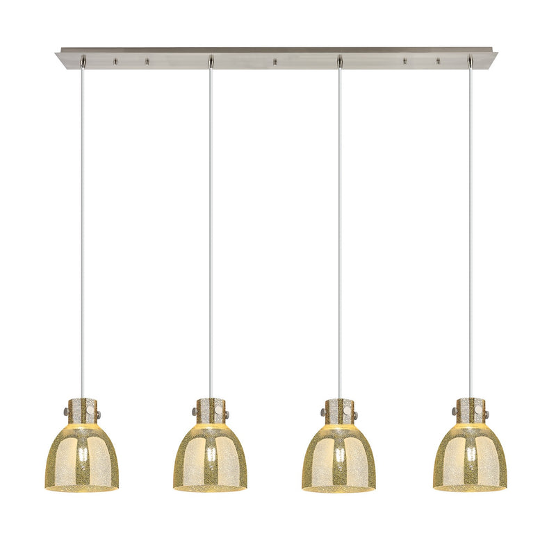 Innovations 124-410-1PS-SN-G412-8ME Four Light Linear Pendant, Brushed Satin Nickel