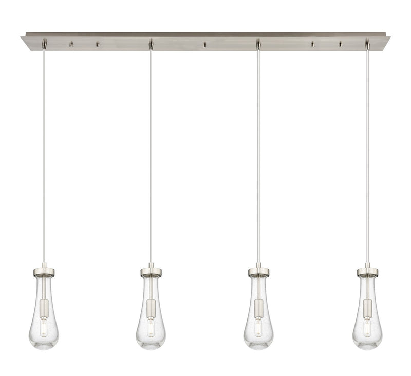 Innovations 124-451-1P-SN-G451-4SDY Four Light Linear Pendant, Brushed Satin Nickel