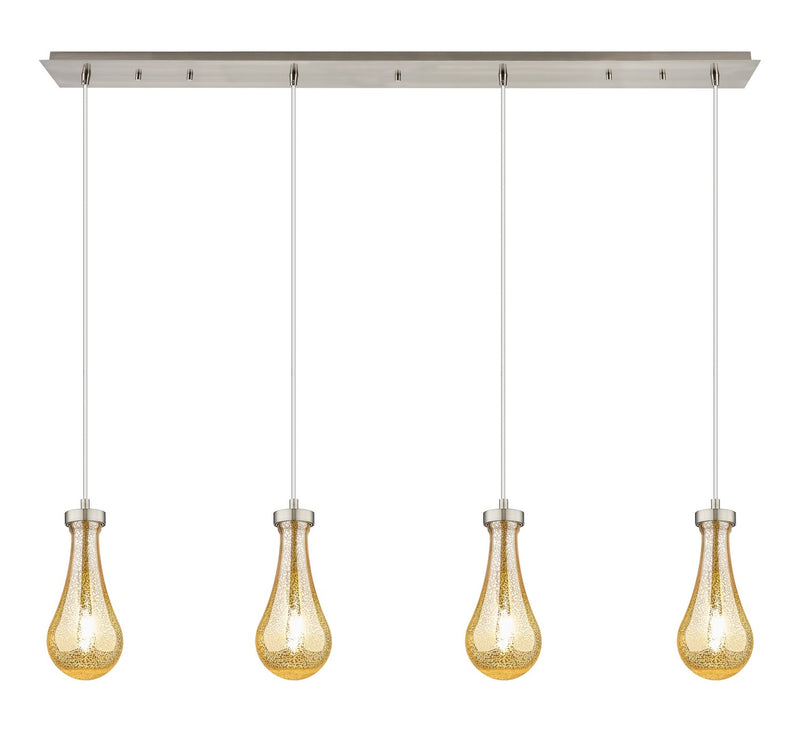 Innovations 124-451-1P-SN-G451-5ME Four Light Linear Pendant, Brushed Satin Nickel