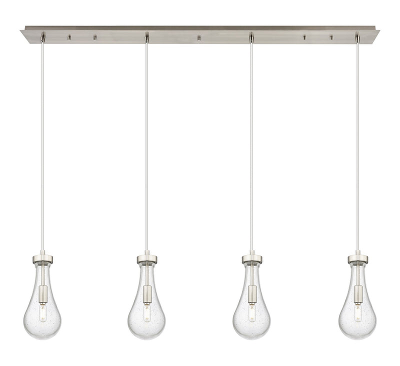 Innovations 124-451-1P-SN-G451-5SDY Four Light Linear Pendant, Brushed Satin Nickel