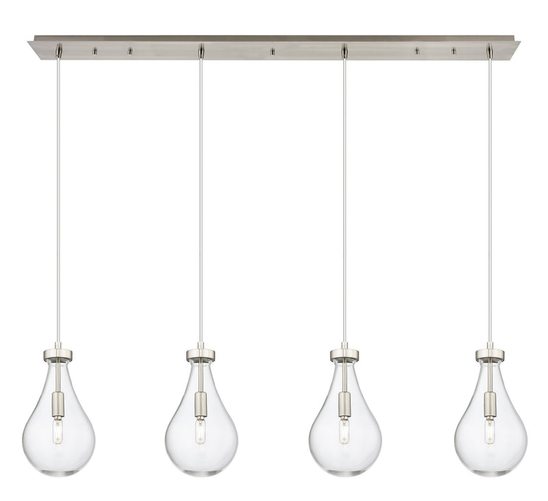 Innovations 124-451-1P-SN-G451-7CL Four Light Linear Pendant, Brushed Satin Nickel