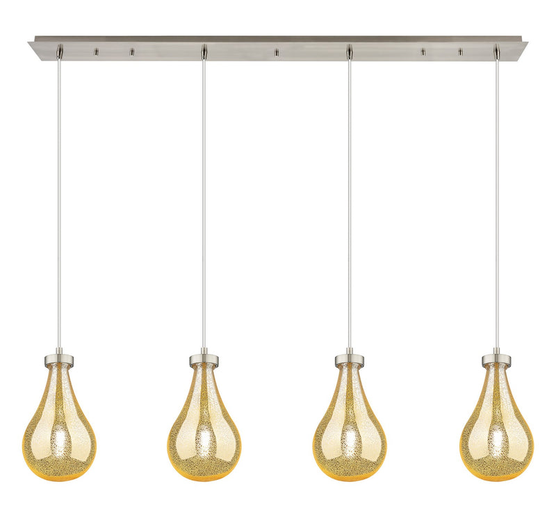 Innovations 124-451-1P-SN-G451-7ME Four Light Linear Pendant, Brushed Satin Nickel