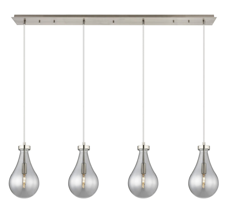 Innovations 124-451-1P-SN-G451-7SM Four Light Linear Pendant, Brushed Satin Nickel