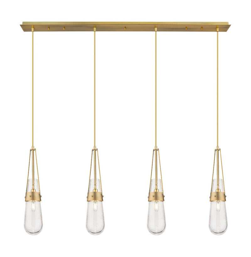 Innovations 124-452-1P-BB-G452-4SDY Four Light Linear Pendant, Brushed Brass