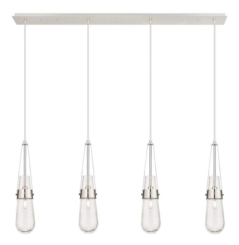 Innovations 124-452-1P-PN-G452-4SDY Four Light Linear Pendant, Polished Nickel