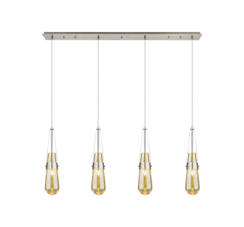 Innovations 124-452-1P-SN-G452-4ME Four Light Linear Pendant, Brushed Satin Nickel