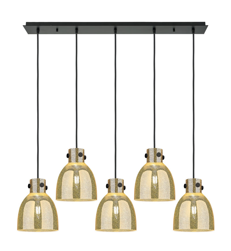 Innovations 125-410-1PS-BK-G412-8ME Five Light Linear Pendant, Matte Black