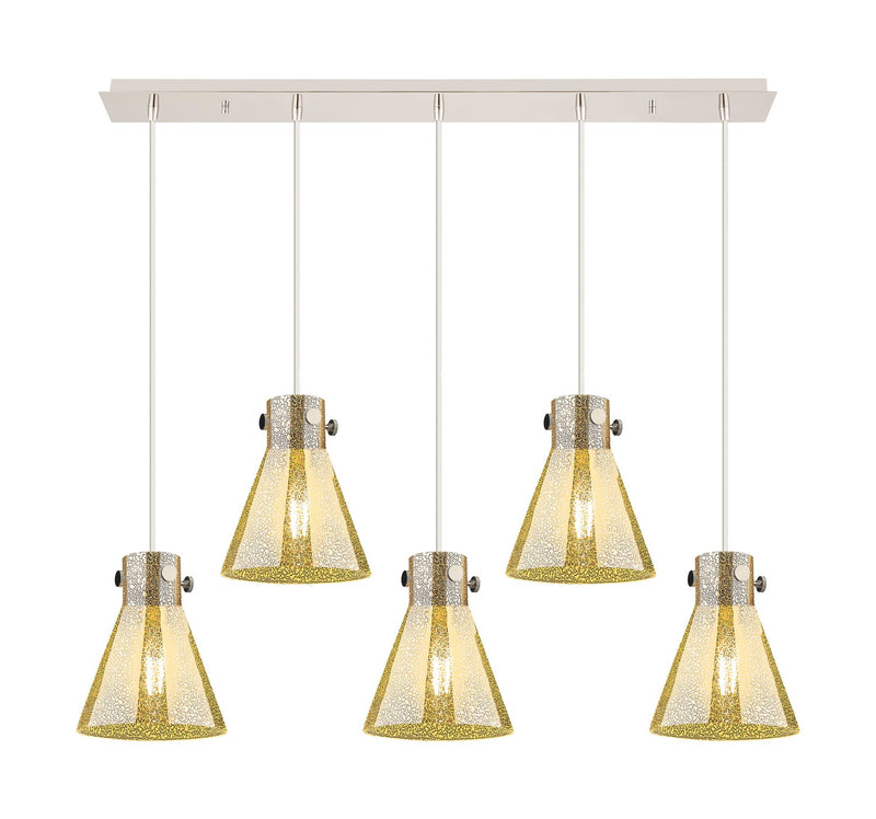 Innovations 125-410-1PS-PN-G411-8ME Five Light Linear Pendant, Polished Nickel