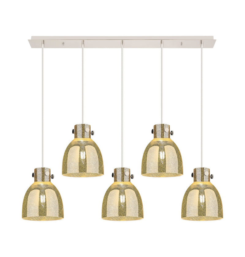Innovations 125-410-1PS-PN-G412-8ME Five Light Linear Pendant, Polished Nickel