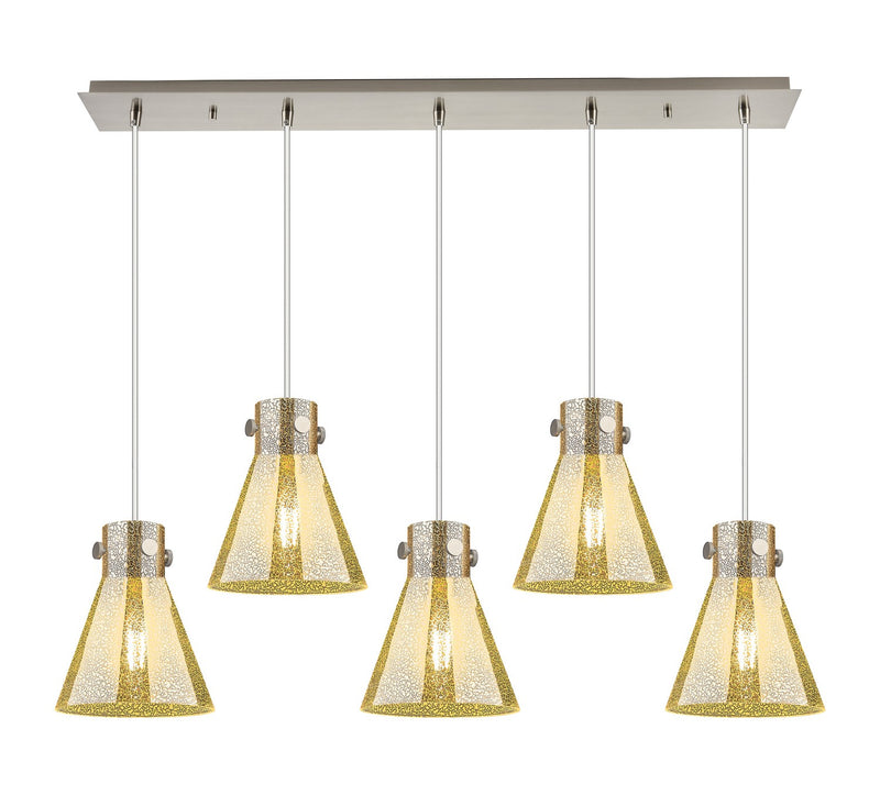 Innovations 125-410-1PS-SN-G411-8ME Five Light Linear Pendant, Brushed Satin Nickel