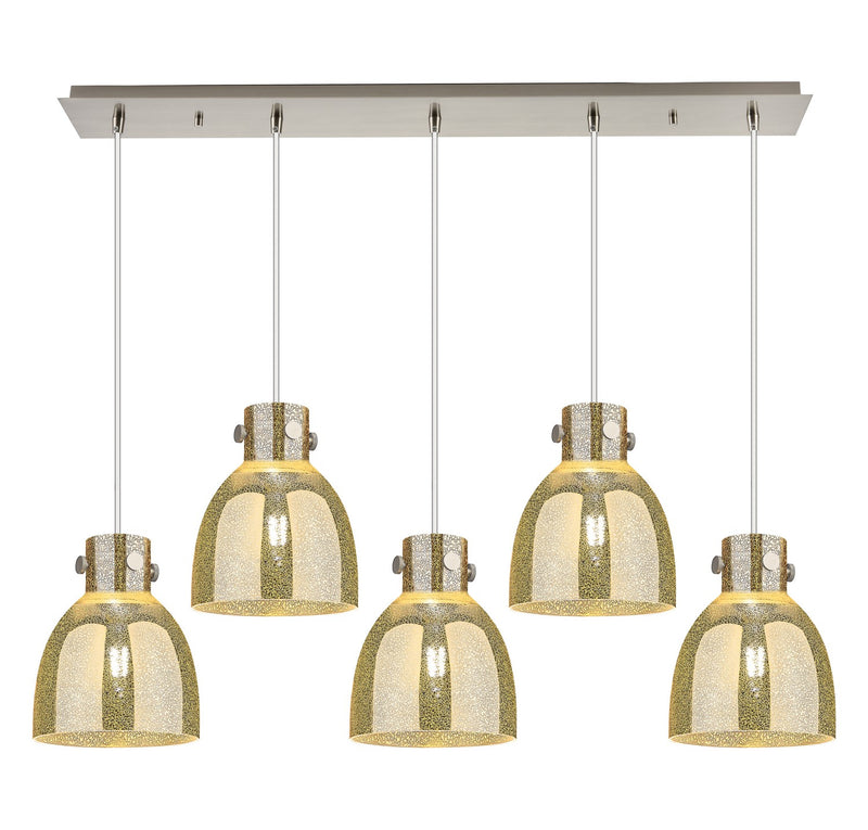 Innovations 125-410-1PS-SN-G412-8ME Five Light Linear Pendant, Brushed Satin Nickel