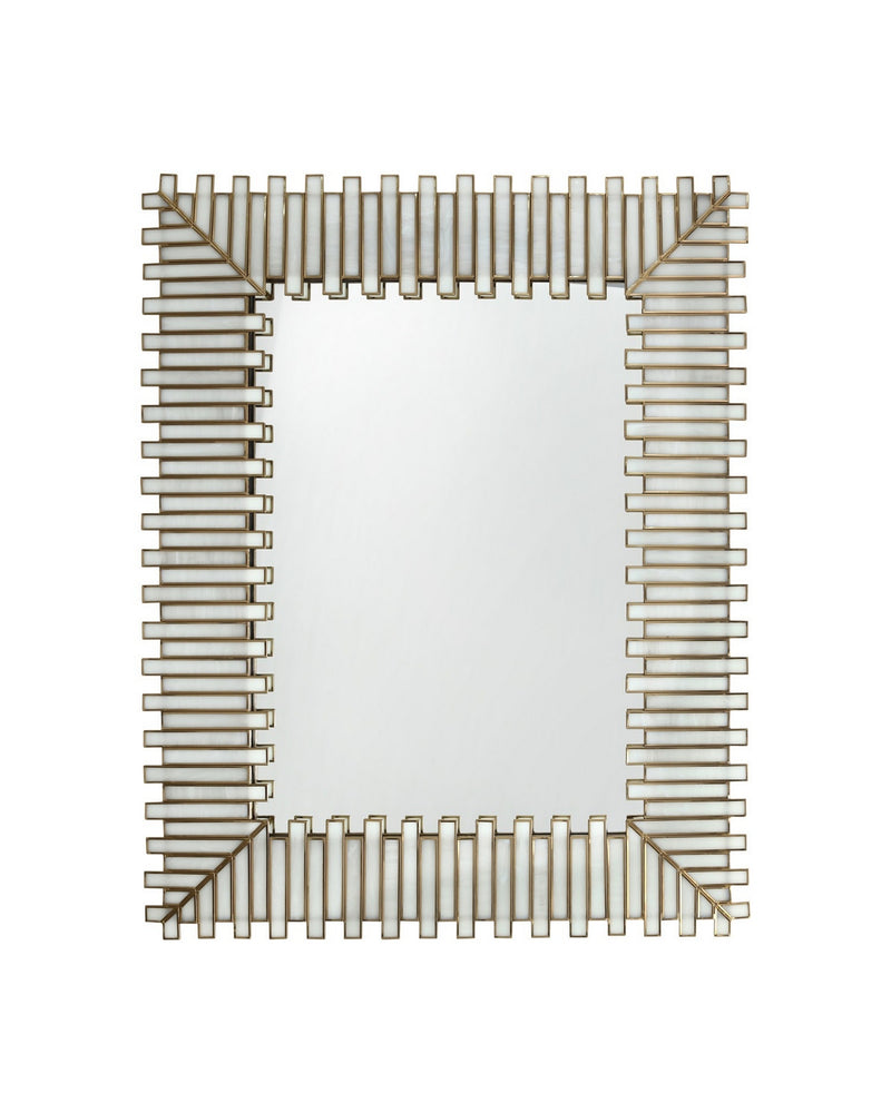 Currey and Company 1000-0171 Mirror, White/Antique Brass