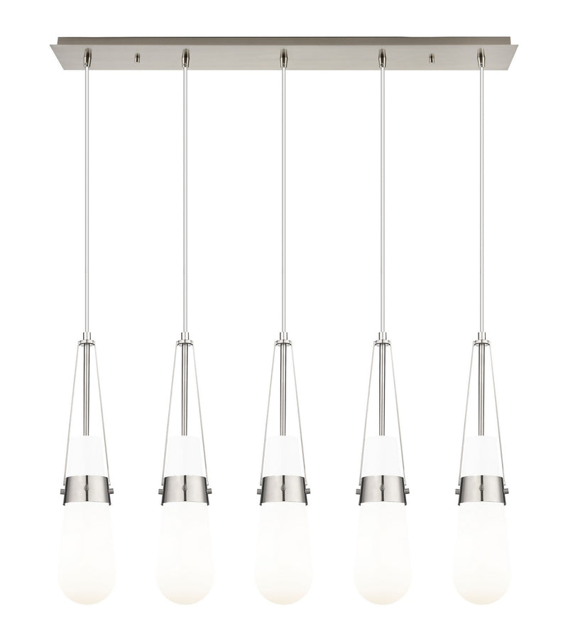 Innovations 125-452-1P-SN-G452-4GWH Five Light Linear Pendant, Brushed Satin Nickel