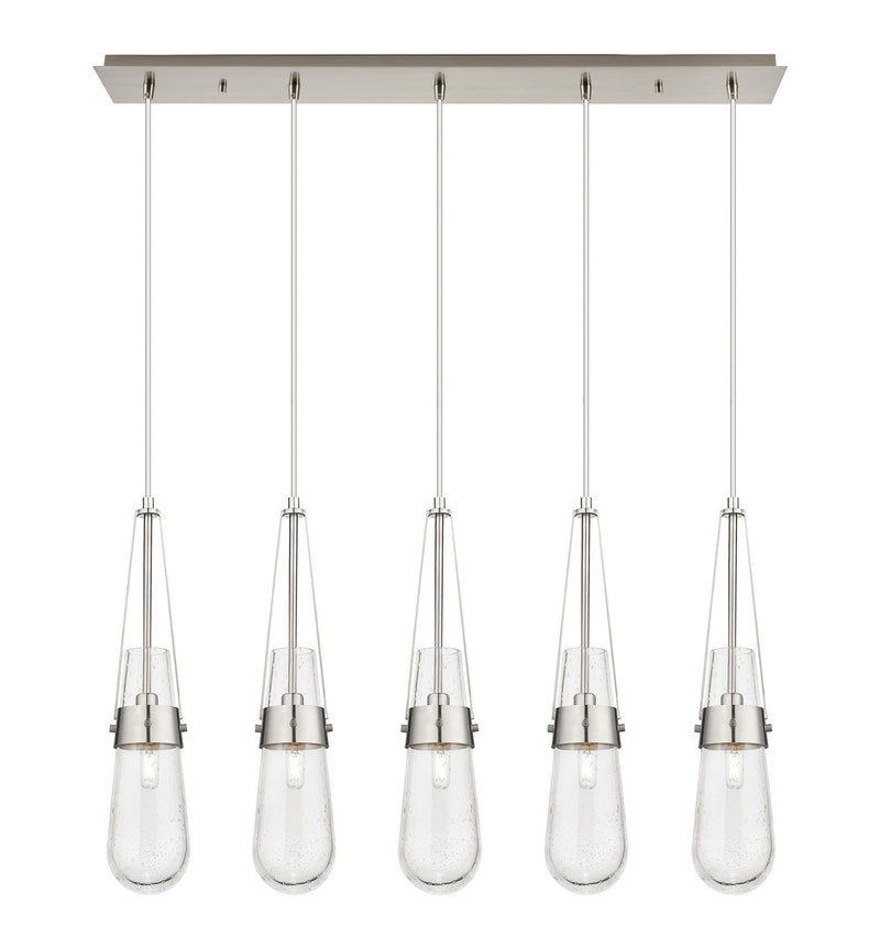 Innovations 125-452-1P-SN-G452-4SDY Five Light Linear Pendant, Brushed Satin Nickel
