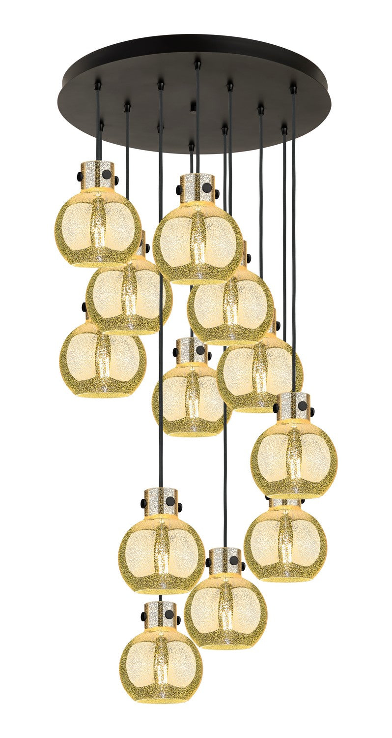 Innovations 126-410-1PS-BK-G410-8ME 12 Light Pendant, Matte Black