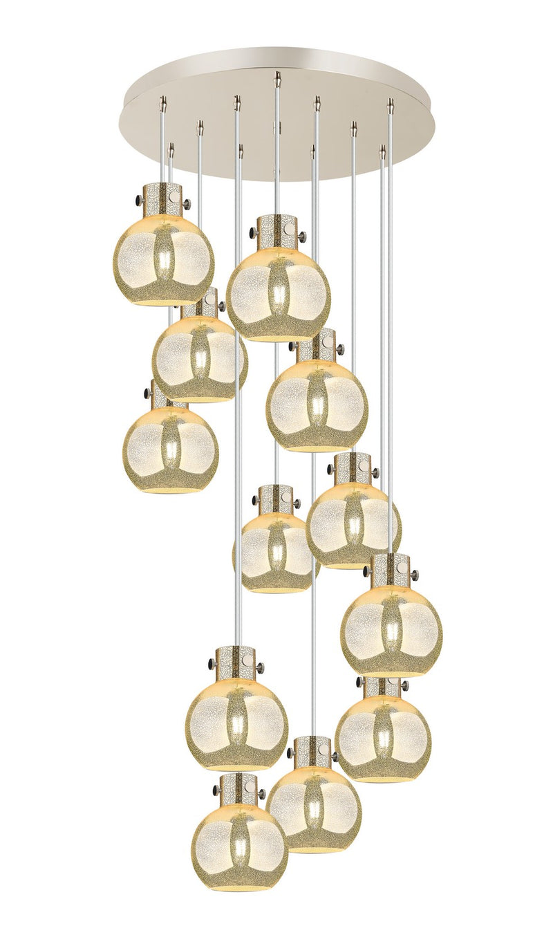 Innovations 126-410-1PS-PN-G410-8ME 12 Light Pendant, Polished Nickel