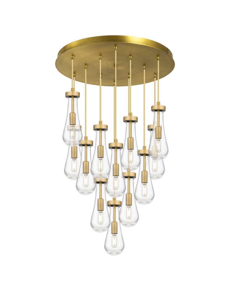 Innovations 126-451-1P-BB-G451-4CL 12 Light Pendant, Brushed Brass