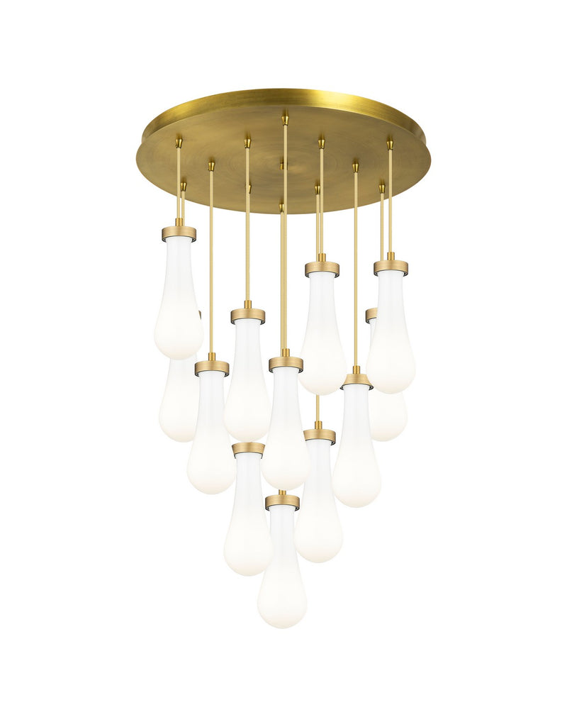Innovations 126-451-1P-BB-G451-4GWH 12 Light Pendant, Brushed Brushed Brass